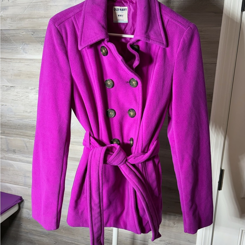 Old Navy Women's Vibrant Pink Pea Coat 947
